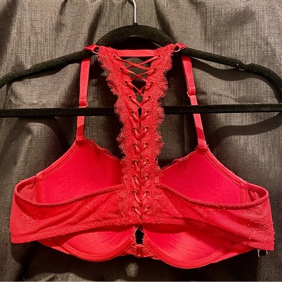 Size 38B Victorias Secret Very Sexy lace up bra Red - Picture 4 of 6